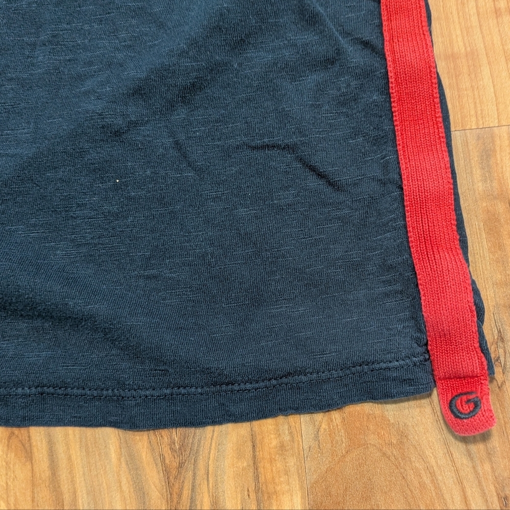 Y2K Guess Long Sleeve Black Red Graphic Stripe V-Neck Women's‎ XL Cotton Vintage - Picture 3 of 8